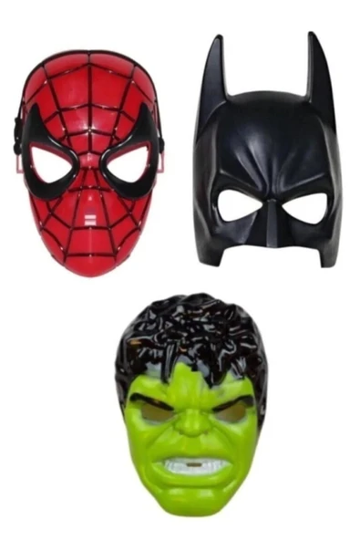 TURKAFONE Örümcek Adam Batman Ve Hulk 3'lü Maske Seti ürün görseli 1
