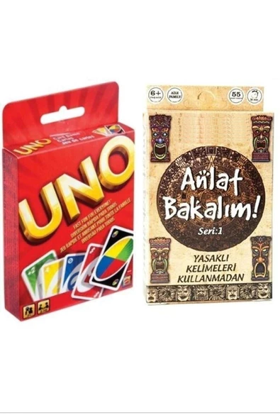 TURKAFONE Kaliteli Kartlı Oyun Seti Ve Anlat Bakalım Yasaklı Kelimeler Ikili Oyun Seti Uno Ve ürün görseli 1