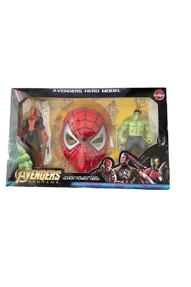 TukaShopping Avengers Hulk, Spiderman Figür Ve Işıklı Maske Kutulu Set - Tuka ürün görseli 1