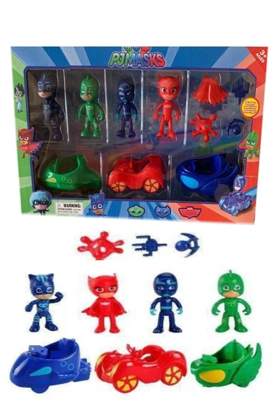 TURKAFONE Pijamaskeliler Pjmasks Arabalı Oyuncak Figür Seti ürün görseli 1
