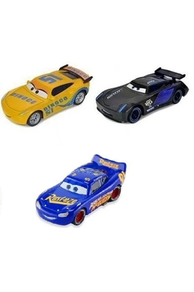 Cars - Şimşek Mcqueen Cars Oyuncakları 3’lü Cars 3 Metal Araba Seti ürün görseli 1