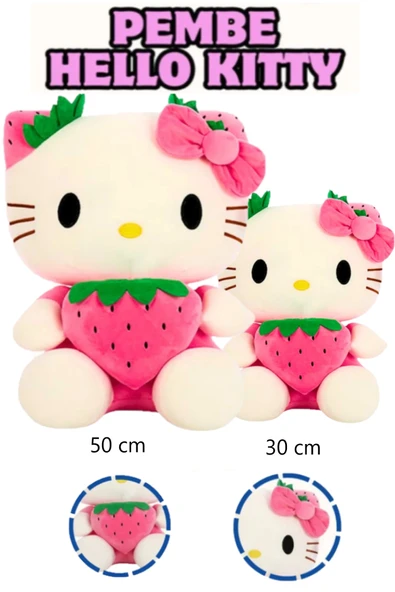 Hello Kitty Oyuncak Peluş Kurdaleli 50 cm + 30 cm İkili Fırsat Paketi ürün görseli 1