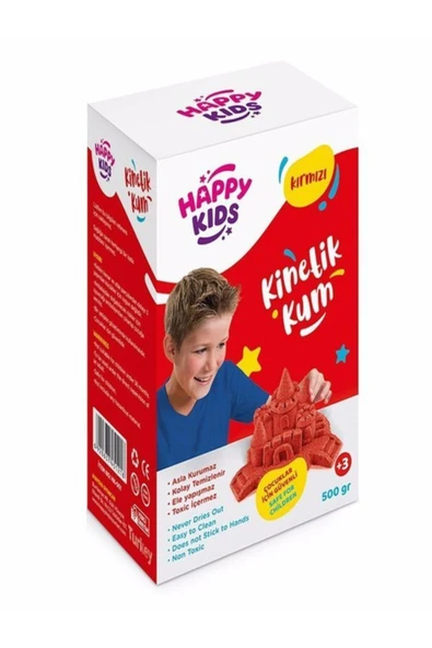 TURKAFONE Happy Kids Kinetik Kum - Kırmızı 500gr ürün görseli 1