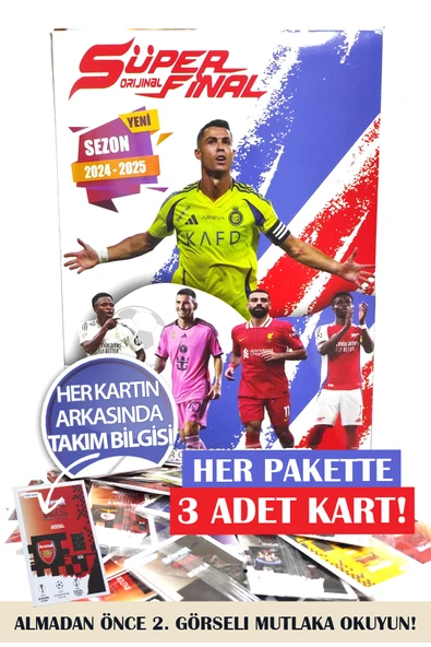 TURKAFONE 2025 Toplam 450 Kart (150 Lİ KUTULU)  Süper Mekanik Adamlar Özel Seri Futbolcu Kartları ürün görseli 1