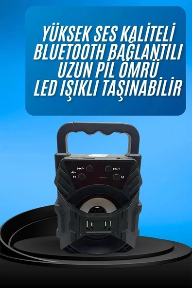 Işıklı Bluetooth Hoparlör Ses Bombası Taşınabilir Yüksek Ses Kaliteli Radyo Özelliği ürün görseli 1