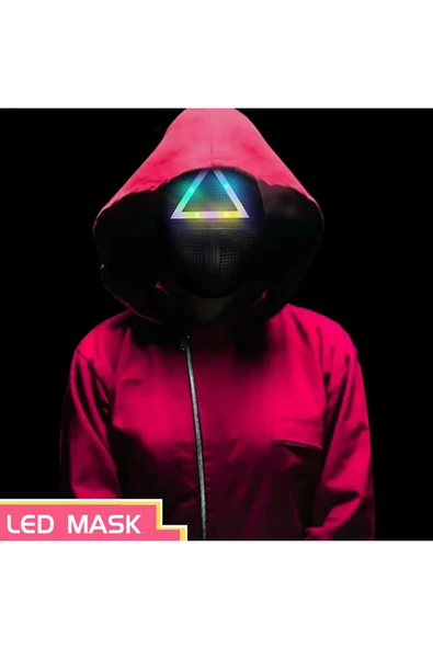 TURKAFONE Squıd Game Işıklı Maske ışık efektli (ışık fonksiyonlu) Üçgen Squid Game Maske. ürün görseli 1