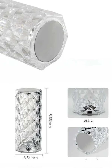Yeni Nesil Modern Kristal Masa Ve Gece Lambası Dokunmatik Renk Değiştirebilen ürün görseli 1
