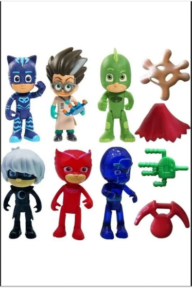 ZEYSHOPİNG Pijamaskeliler Pjmasks Figür Oyuncakları 10 Lu Set Eğitici Oyuncak ürün görseli 1