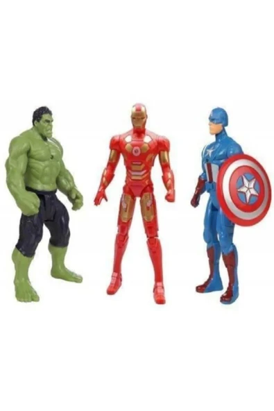 TURKAFONE Hulk Ironman Captan Amerika Figür Oyuncak 3 Adet 11.5 Cm ürün görseli 1
