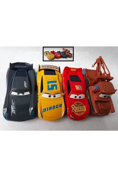 Cars - Şimşek Mcqueen Şimşek Cruz Jackson Storm Mater 4 Metal Araba Diecast Oyuncak ürün görseli 1