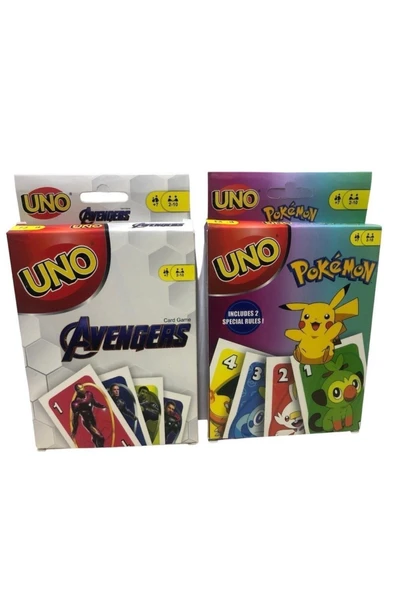 TURKAFONE Avengers Pokemon 2li Uno Set Yerli ürün görseli 1