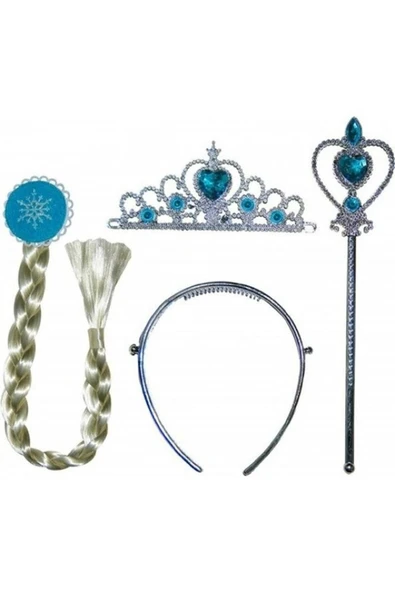 Frozen Elsa Taç Takma Saç Set Elsa Set ürün görseli 1