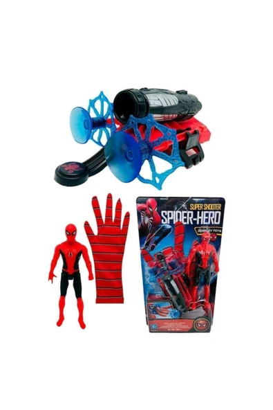 SPIDERMAN Örümcek Adam Ağ Fırlatan Ok Atan Vantuzlu Eldiven Işıklı Figür Oyuncak ürün görseli 1