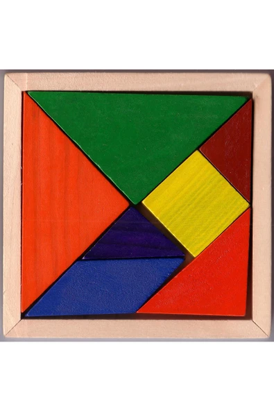 FEEL Ahşap Tangram Zeka Gelişim Eğitici Oyuncak Orta Boy Üst Kalite ürün görseli 1