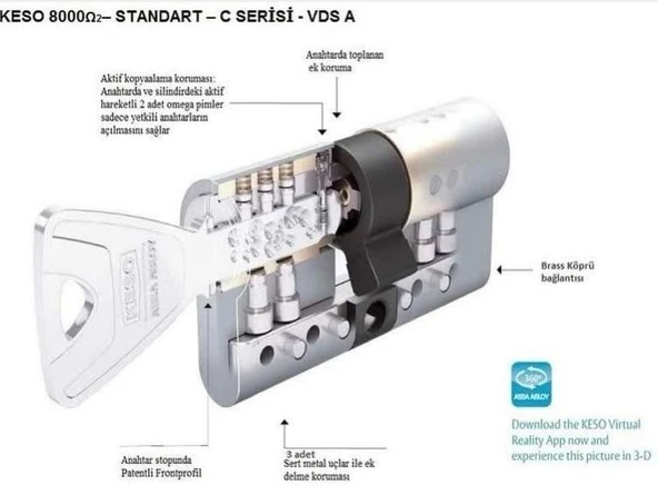 Keso 8000 Basic Plus Çelik Takviyeli Kapı Bareli 70 mm﻿ - Resim 3
