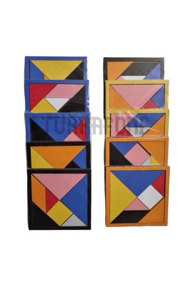 EMİN Ahşap Tangram 11*11 - 7 Parça Mini Tangram - Resim 8