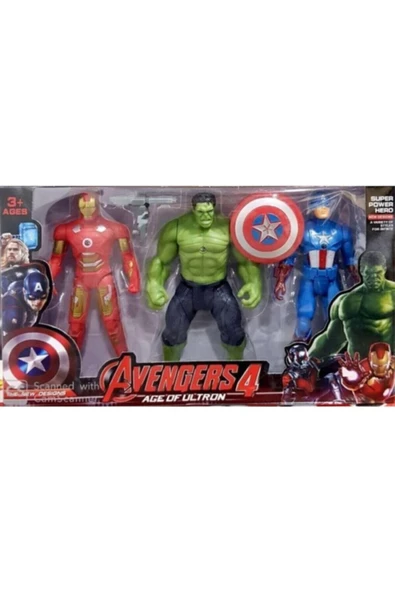 RugalaAVM Marvel Avengers Figür Oyuncak Seti Avengers End Game 3’lü (HULK-İRON MAN- CAPTAN AMERİCA) ürün görseli 1