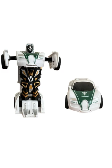 JOYFUL CHİLD Robota Dönüşen Polis Sürtmeli Polis Arabası Oyuncak Transformers Robot Araba ürün görseli 1