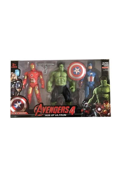 AVENGERS 4 Büyük Figür Seti 3 Lü Hulk Captain America Ironman ürün görseli 1
