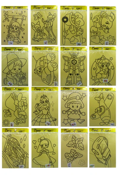 Kuki 10 Ad. A4 Büyük Boy (KIZ-ERKEK) Kum Boyama Seti ürün görseli 1
