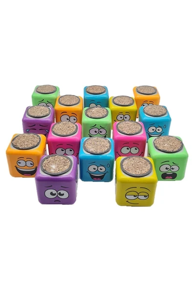 oyuncaksepeti 15'li Karışık 3 Tarafı Emojili Figürlü Küp Çim Adamlar Okul Ve Okul Öncesi Hediyelik Çimadam ürün görseli 1