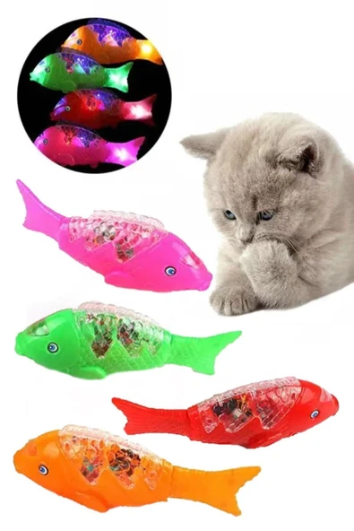 TURKAFONE Kedi Oyuncağı Sesli Işıklı Yürüyen Hareketli Oyuncak Balık ürün görseli 1