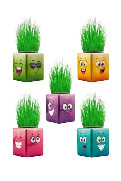 MUTLU ÇOCUK OYUN DÜNYASI 24'lü Karışık 3 Tarafı Emojili Figürlü Küp Çim Adamlar Okul Ve Okul Öncesi Hediyelik Çimadam ürün görseli 1