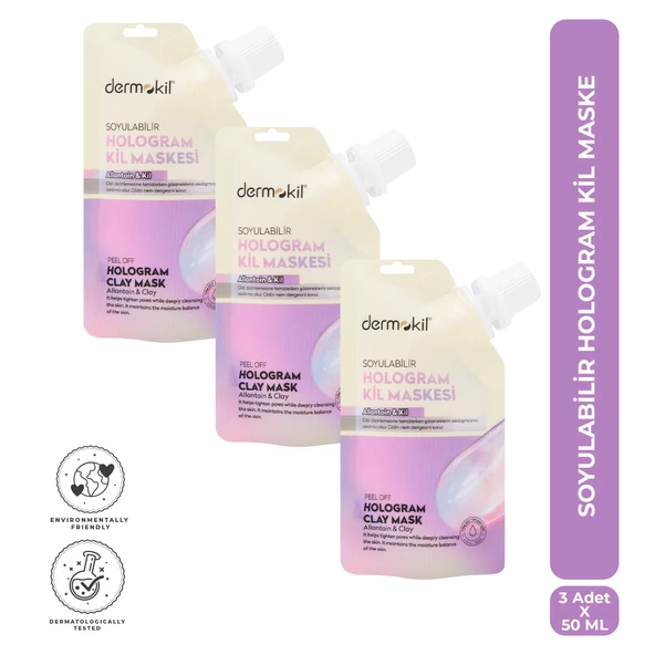 Dermokil Soyulabilir Hologram Kil Maske 50 ml x 3 Adet ürün görseli 1