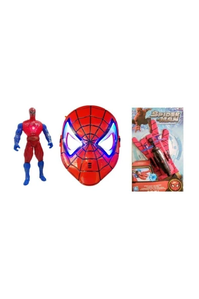 SPIDERMAN Büyük Set Işıklı Örümcek Adam Işıklı Maske Ağ Atan Eldiven ürün görseli 1