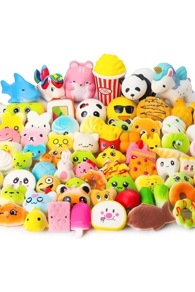TURKAFONE 3 Adet Squishy Mini Set 130 Farklı Figürden 3'lü Sürpriz Set ürün görseli 1