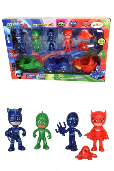 PJMASKS Pijamaskeliler 4 Karakter 3 Görev Aracı 10 Lu Set ürün görseli 1