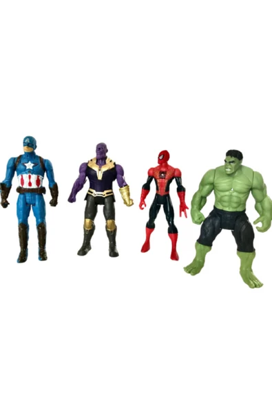 AVENGERS Yenilmezler Thanos - Hulk - Captain America - Örümcek Adam 4'lü Süper Kahraman Oyun Seti ürün görseli 1