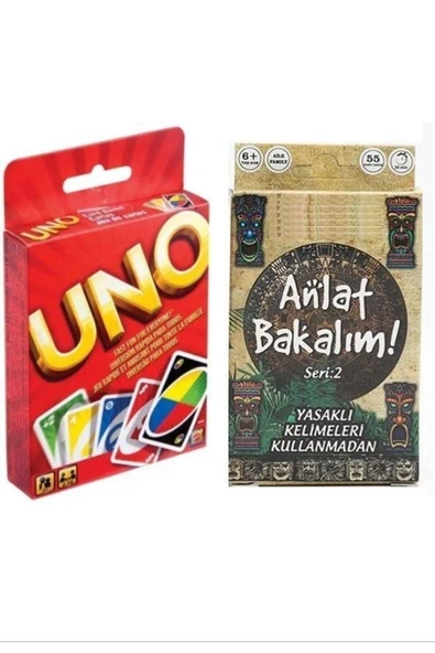 TURKAFONE 112 Kartlı Oyun Seti Ve Anlat Bakalım Yasaklı Kelimeler Ikili Oyun Seti Uno Ve ürün görseli 1