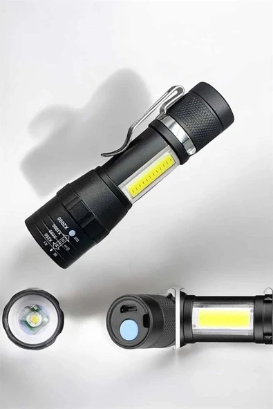 El Feneri Led Usb Şarjlı Zoom Mini Led Işık Acil Durum Feneri ürün görseli 1