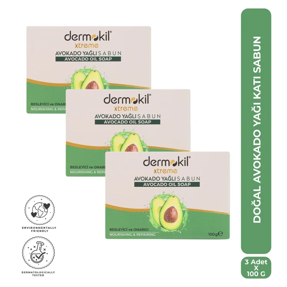 Dermokil Doğal Avokado Yağı Katı Sabun 100 g x 3 Adet ürün görseli 1