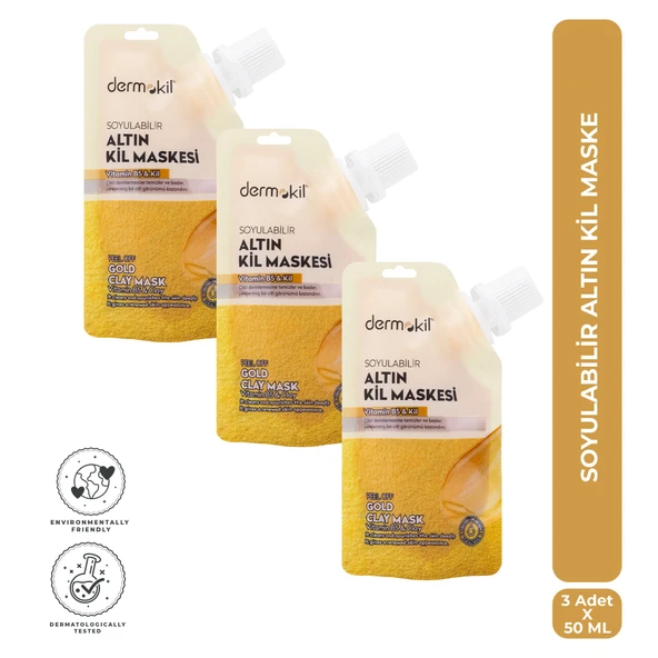 Dermokil Soyulabilir Altın Kil Maske 50 ml x 3 Adet ürün görseli 1