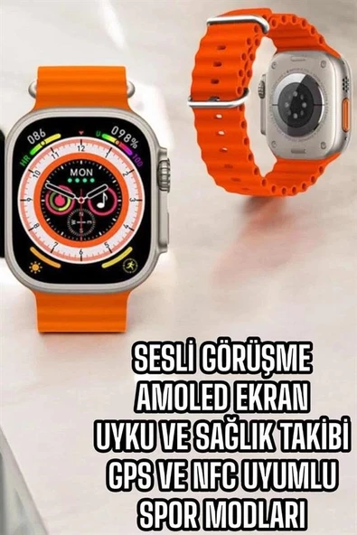Yeni Nesil Akıllı Saat Nabız Ölçer Sağlık Ölçer Ve Kalori Ölçer Uyku Takibi Nfc Özelliği ürün görseli 1