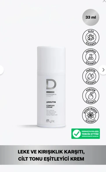 Dermoskin Be Bright Arbutin Kompleks Krem 33 ml ürün görseli 1
