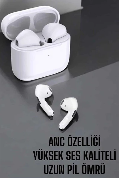 Beyaz Yeni Nesil Pro Bluetooth Kulaklık Yüksek Ses Kaliteli Anc Özelliği ürün görseli 1