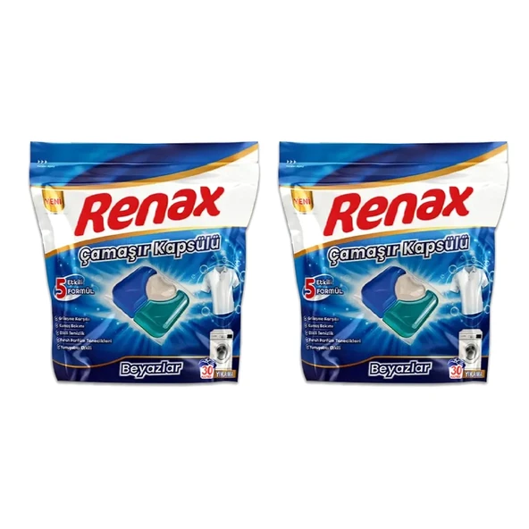 Renax Çamaşır Kapsülü 30 Yıkama Beyazlar x 2 Adet ürün görseli 1
