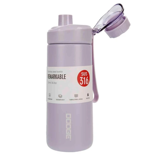 Dodge Fit Çelik Termos Matara 520Ml Mor - Resim 4