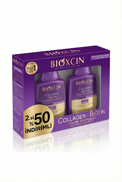 Bioxcin Collagen & Biotin Şampuan Seti (2. Ürün %50 İndirimli Özel Kutu) ürün görseli 1