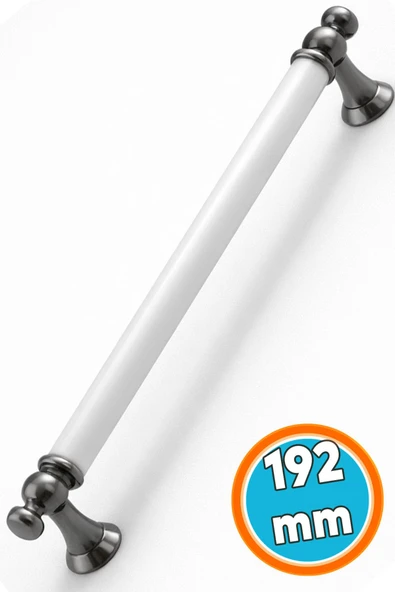 Mobilya Mutfak Kulp Çekmece Dolap Kulplar Kulpu Kulbu Gerçek Porselen Beyaz Füme 192 mm ürün görseli 1