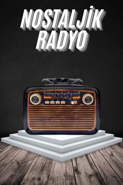Eskitme Nostalji Tasarımlı Bluetoothlu Nostalji Radyo Ahşap Nostaljik Görünümlü ürün görseli 1