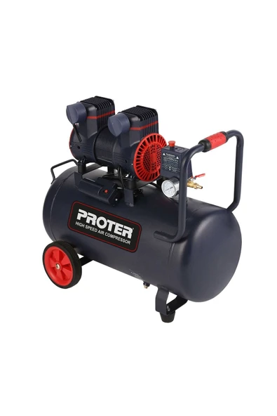 Proter 50lt 2hp 8 Bar  Yüksek Hızlı Yağsız Sessiz Hava Kompresörü ürün görseli 1