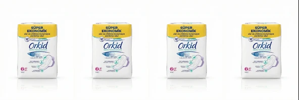 Orkid Ekstra Hassas Koruma 2 Uzun Hijyenik Ped 16'lı x 4 Paket (Toplam 64 Ped) - Süper Ekonomik Set ürün görseli 1