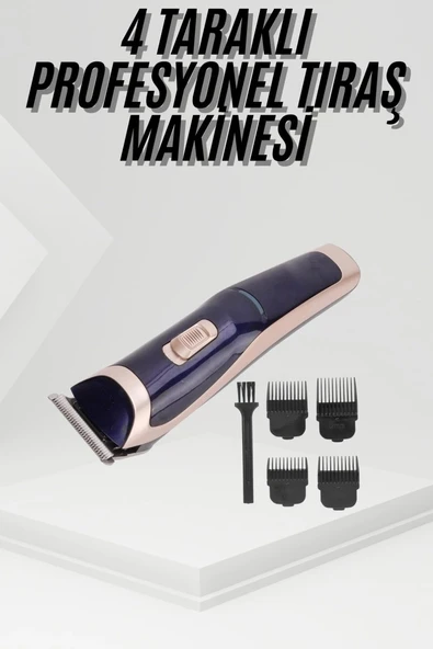Tıraş Makinesi 4 Başlıklı Paslanmaz Çelik Bıçaklı Tüm Saç Tiplerine Uygun ürün görseli 1
