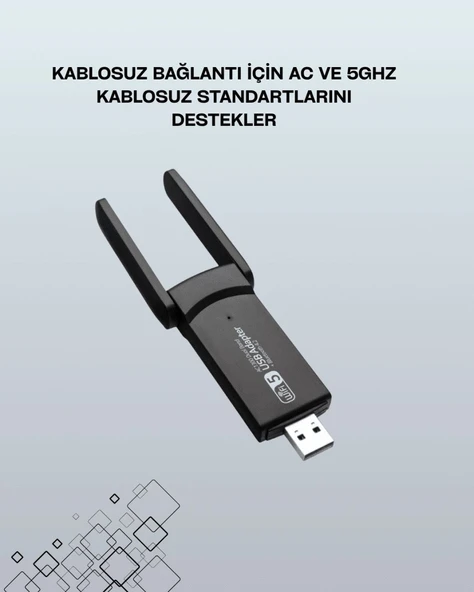 Usb Wifi Adaptör – 1200 Mbps Hız - Resim 2