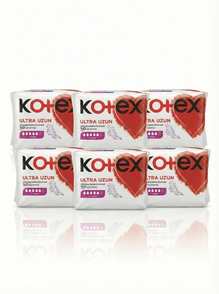 Kotex Ultra Uzun Hijyenik Ped 7'li Paket x 6 Adet (Toplam 42 Ped) - Avantajlı Set ürün görseli 1