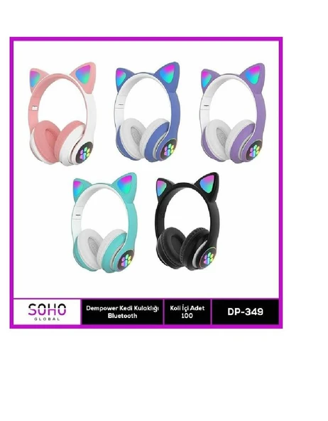 Dempower Kulaklık Kedi Işıklı Bluetoothlu DP-349-P STN 28 2291 ürün görseli 1
